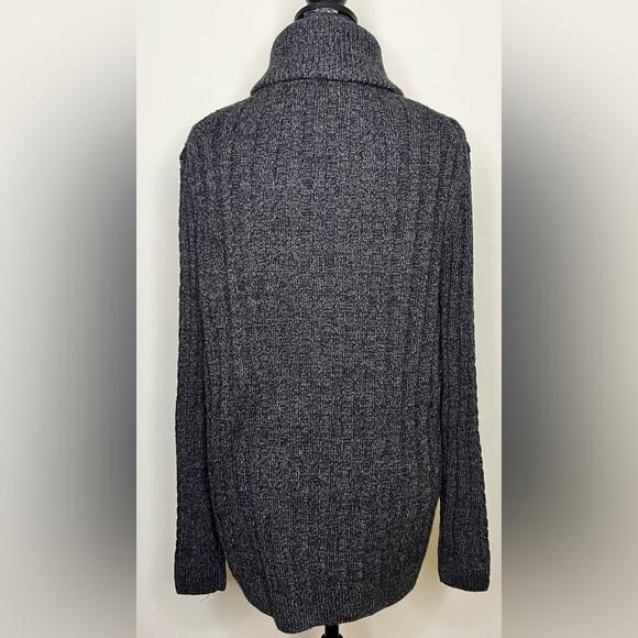 NWT Tasso Elba wool blend Gray cable knit grandpa academia cardigan sweater S - Picture 6 of 8